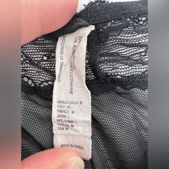 Adore Me Black Lace Polka Dot Bow Adjustable Straps Bra 36C - Picture 13 of 13